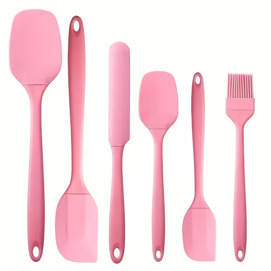 6 pcs Silicone Kitchen Utensil Set (Pink)