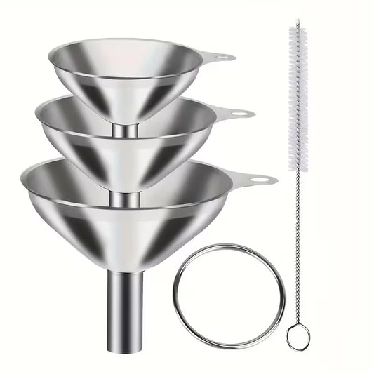 Stainless Steel Funnel Set – 3 Pieces